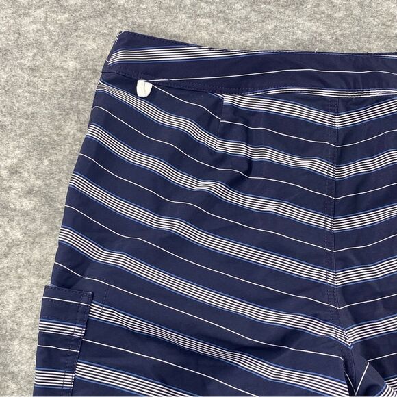 J. Crew‎ Mens Blue/Gray Striped Lined Flex Swimwear Shorts Size 33 - Picture 4 of 11